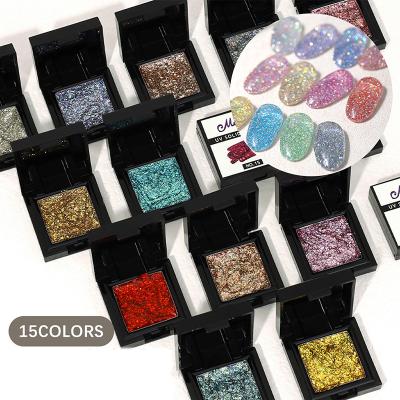 China Aurora Solid Sequin Nail Polish Wholesale Shiny Glue Mirror Nail Powder New Arrival Japanese Style Instant Solid Gel for sale