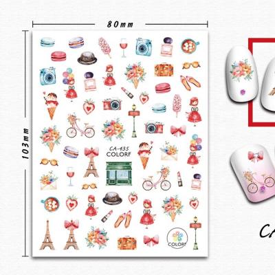 China Professional Nail Salon 2022 Valentine's Day Self Adhesive 3D Nail Stickers Nail Art Salon Sticker For Professional Nail for sale