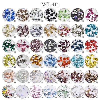 China Nail Art Beauty DIY 01-22 best selling OEM mixed sizes pack flat back fake nail stones for nail decoration for sale