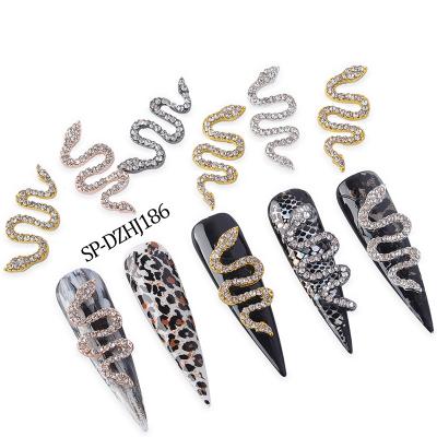 China Nail Art 2022 New 3D Snake Nail Charms Large Size Nail Charms For Nail Art Decoration for sale