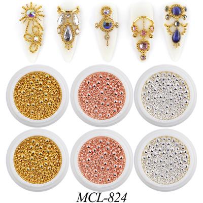 China Wholesale Mini Round Micro Nail Metal Beads Eco-friendly Nail Art Metal Beads for sale