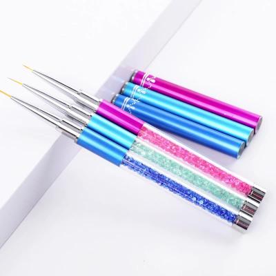 China Nail Art Liner Drawing Brush Carving Pen Manicure Tool Nail Brushed Nail Glue Crystal Pen Handle for sale