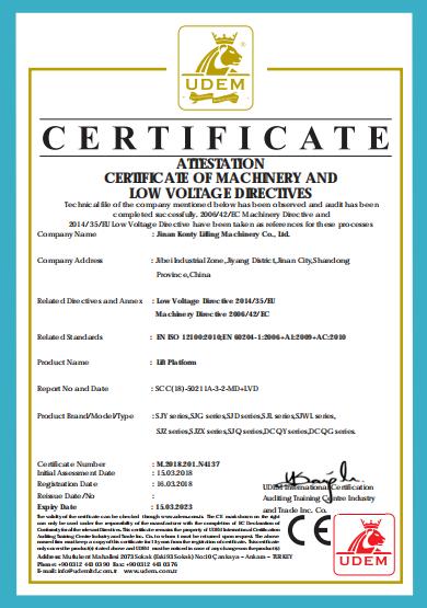 CE - Jinan Konty Lifting Machinery Co., Ltd.