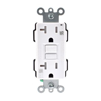 China Innovative double protection system; Ultra-Compact Design Innovative Decorator 15A Weather Resistant Hot Selling gfi Self Testing UL Listed GFCI Receptacle With Child Protection for sale