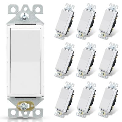 China US Decorator Stock (10-Pack) 120V Single Amp Rocker Quiet AC Pole Light Switch for sale