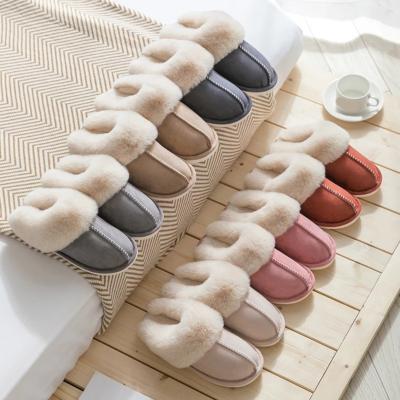 China Fashion Trend Fashion Winter Custom Bedroom Home Indoor Fluffy Fur Slippers Unisex Women Men Furry Indoor Warm Slippers for sale