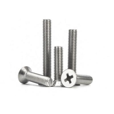 China 50Pcs Round 1.6mm 2mm 2.5mm 3mm Stainless Steel 304 Cross Flat Head Countersunk Screw M1.6M2M2.5M3*4/6/8/10-25 for sale