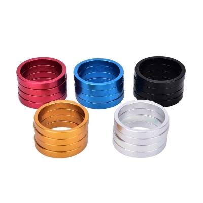 China 4pcs/set Aluminum Alloy Bike Headset Gasket Aluminum Mountain Bike Front Fork Washer Bike Stem Handlebar Ring Gasket Spacers for sale