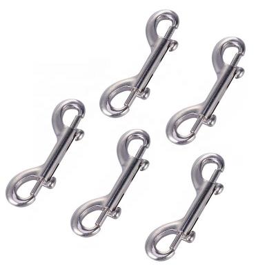 China 5PCS Marine Stainless Steel 316 Stainless Steel Double End Bolt Snap Clip Heavy Duty 115mm Snap Hook 90mm 100mm For Sucba Pet Dive Chain for sale