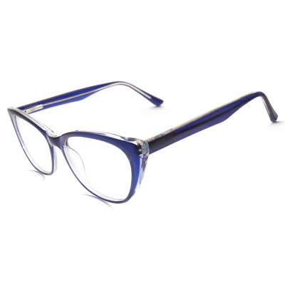 China Blue Color Cat Eye CP Injection Optical Frames Small Frame Cheap Wholesale Optical Frames Glasses for sale