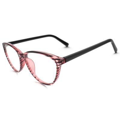 China Optical Frames Clear Prescription Pink Wholesale Glass Cat Eye CP Stripes Optical Frames for sale