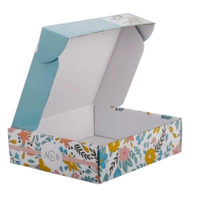 China Recyclable Customized Shipping Box With Logo Printing Flowers Pack Varnish Gift Box for sale