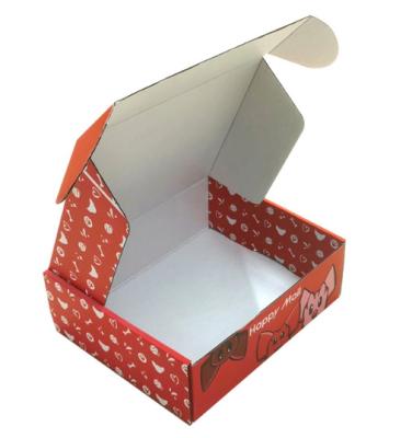 China Recyclable LOGO customized size various 3 layer E corrugated gloss varnish suface PET aqueous paper box for sale