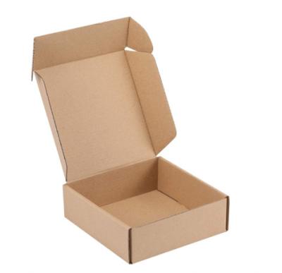 China OEM LOGO Natural Recyclable Kraft Single Wall Brown Foldable Kraft Paper Box for sale