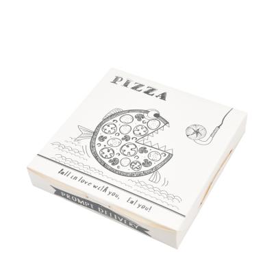 China Recyclable Kraft Paper Corrugated Pizza Box Cardboard Box Restaurant Home Pizza Packaging Box for sale