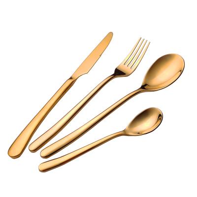 China Low MOQ Sustainable Hiware Bulk Gold Flatware Sets Silver Utensils For Party Wedding for sale