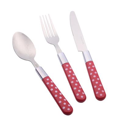 China Viable Portable Flatware Cutlery Set Spoon Fork and Knife Handle Plastic Flatware Set for sale