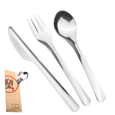 China Sustainable Cutlery Flatware Set Spoon Fork And Knife Stainless Steel Disposable Cutlery Set for sale