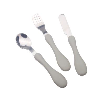 China Sustainable Kids Cutlery Set 3PCS Fork and Spoon Travel Kids Cutlery Set Eco-Friendly for sale