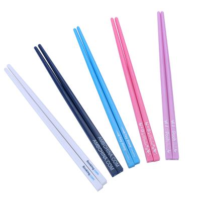 China Viable Pairs Of Chopsticks For Promotional Multicolor Plastic Chopsticks Custom Logo for sale