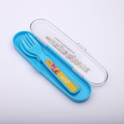 China Sustainable Kids Spoons And Forks Set Dinnerware Set Plastic Cutlery Set Colorful Babies Cutlery for sale