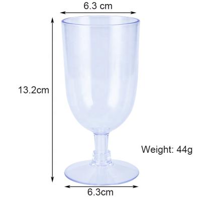 China Cheap Modern White Empty Glass Cup Bar Red Wine Unbreakable Eco Food Grade Beach Disposable Plastic Wine Glasses Bulk for sale