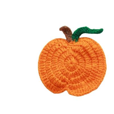 China New Viable Popular Handmade Crochet Wool Creative DIY Pumpkin Shaped Family Table Heat Insulation Anti-scalding Mat for sale