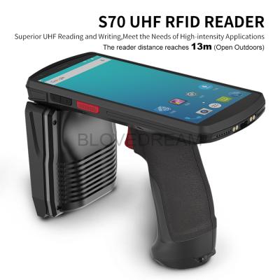 China Blovedream Manufacturers S70 4G LTE Wifi PDA Long Range 10m Handheld Reader Wireless Cheap Uhf Mobile Android RFID Handheld Computer for sale