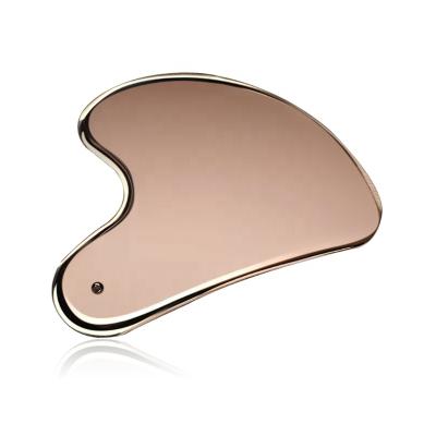 China 2021 Luxury Design Gua Sha Facial Massager Rose Gold Gua Sha Stainless Steel Massage Tool Steel Gua Sha New for sale