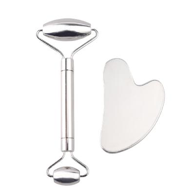 China Gua Sha Jade Roller Gua Sha Stainless Steel Luxury Face Lift Tool Gua Sha De Metal for sale