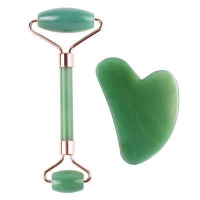 China Private Gua Sha Set Logo Gua Sha Aventurine Original Jade Roller And Face Gua Sha for sale