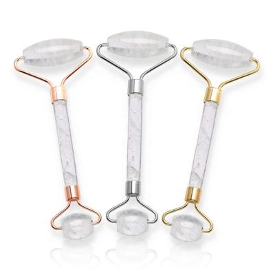 China Crystal Face Roller Crystal Jade Wholesale Facial Roller Tool Beauty Face Roller Clear Quartz for sale