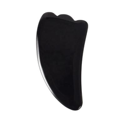 China Factory Direct Wholesale Anti Aging Gua Sha Facial Scraper Angel Wing Black Obisdian Gua Sha Comfortable Factory for sale