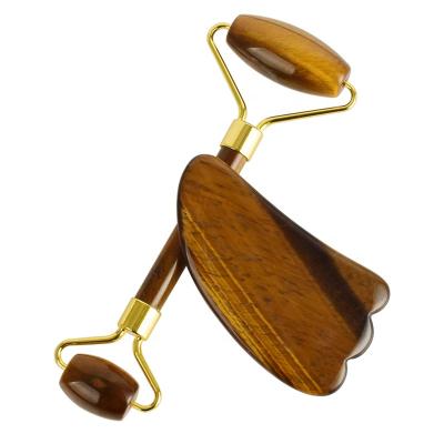 China Natural Stone Healing RTS Rodillo Jade Wayestar Skin Revitalizer Tiger Eye Stone Gua Sha for sale