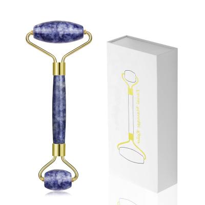 China Wholesale High Quality Face Lift Scalp Massager Sodalite Jade Roller Blue Stone Jade Roller Massage Tools for sale