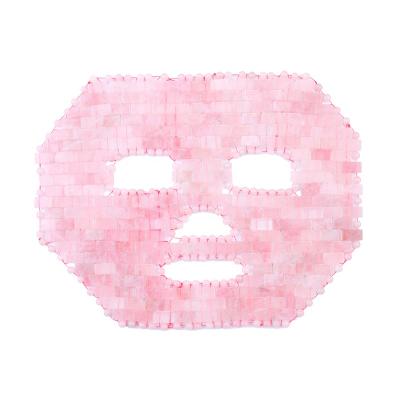 China Regimen Massage OEM ODM Rose Quartz Mask Pink Crsytal Wholesale Natural Facial Mask For Beauty Skin Care for sale