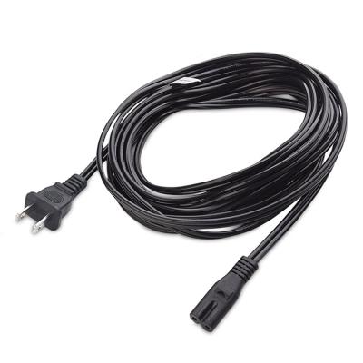 China Electrical Appliance 2-Slot Polarized US Power Cord 2Pin NEMA 1-15P For Schematic AC 8 C7 Tie Down Black Laptop Power Cord for sale