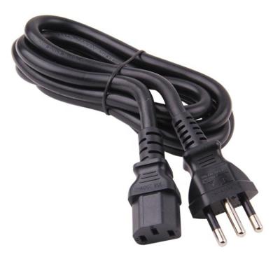 China COMPUTER INMETRO Certified 10A 250V~ Brazilian Common Voltage IEC C13 Cable Compatible With PC Monitor for sale