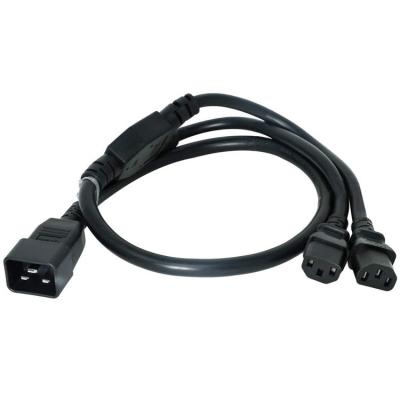 China Hottest PDU 3 Core 14AWG IEC C20 2 To X C13 Y Power Cord Splitter 15A 125V~ USA Certified for sale