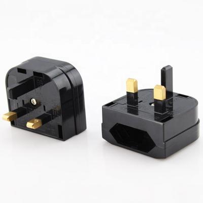 China Commercial EU To UK Adapter Plug With 2 Pin Round C Female Plug To BS1363 Male Plug Fused 3A 5A 13A for sale