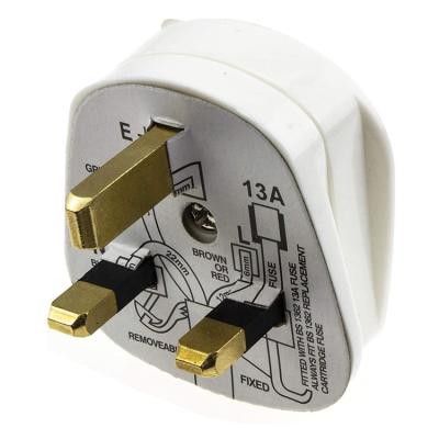 China Commercial Wholesale 2P+E Cast UK Metal Pin Power Plug Sockets 3 Prong Male Electrical Sockets 13A 250V~ for sale