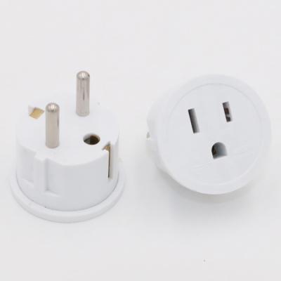 China Residential/General Purpose Super White Color Schuko Plug To NEMA Plug Converter Travel Adapter CE ROHS Certified 15A 125V~ for sale