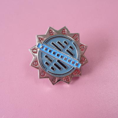 China Hot Sale Promotional Metal Flower Set Silver Plate Custom Logo Design Soft Enamel Metal Badge for sale