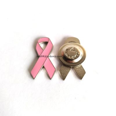 China Worldwide Breast Cancer Awareness Metal Lapel Pins Pink Ribbon Metal Badge for sale