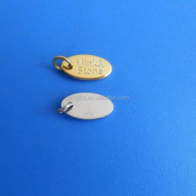 China Worldwide Jewelry Tag Mini Jewelry Tag Oval Engraved Metal Jewelry Tag 8mm Pendant for sale