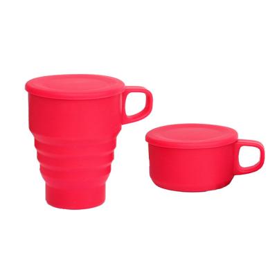 China Wholesale Custom Folding Water Logo Portable Silicone Viable Customized Folding Coffee Mug for sale