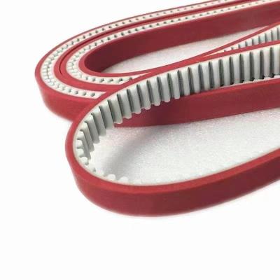 China T5/T10 Trapezoidal Pull Down Tooth Best Rubber Timing Belt Red Covered toothed Belt with Coating zu verkaufen