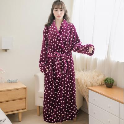 China 2022 Hot QUICK DRY Women's Bathrobe Flannel Lace Pajamas Homewear Nightgown Bathrobe Autumn And Winter for sale