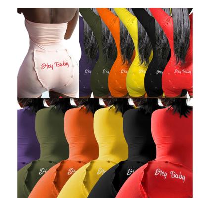 China LL107S Hot Selling Embroidery Hey Baby Butt Flap Long Panty Onesie Bodycon Overalls QUICK DRY for sale