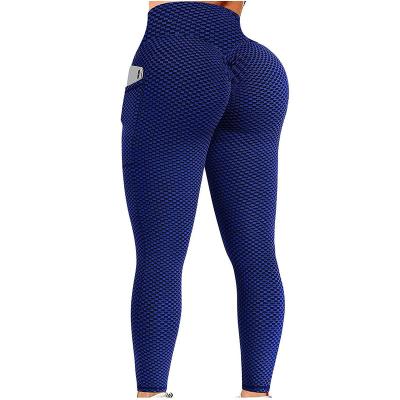 China 2021 New Bubble Butt Lift Honeycomb Buttocks Pocket Yoga Breathable Running Bottom Pants Exercise Fitness for sale